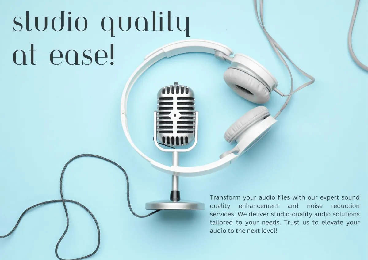 Enhance the quality of your audio files. Reduce noise, increase clarity.